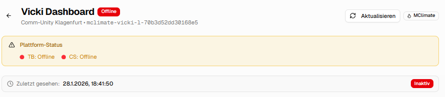 Platform-Status Anzeige